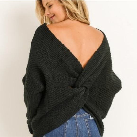 Chunky Cross Twist Knot Sweater - Picture 8 of 10
